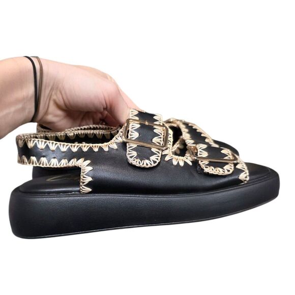 Cape Robbin Black Ofilia Sling Back Open Toe Buckle Sandals 7 - Picture 2 of 5